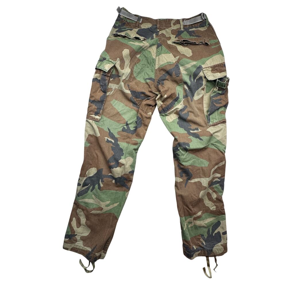 Vintage US Army Trousers Battle Fatigue Woodland Camo BDU Cargo Pants Small